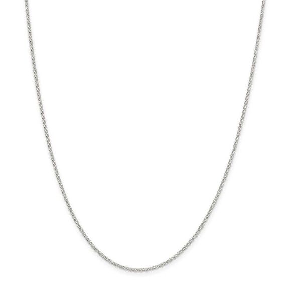 1.5mm Sterling Silver D/C Solid Open Cable Chain Necklace, 20 Inch - Picture 2 of 8